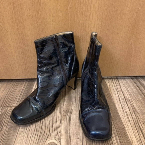 Vintage 90s Y2K Bellini boots in dark blue/teal - Picture 1 of 5